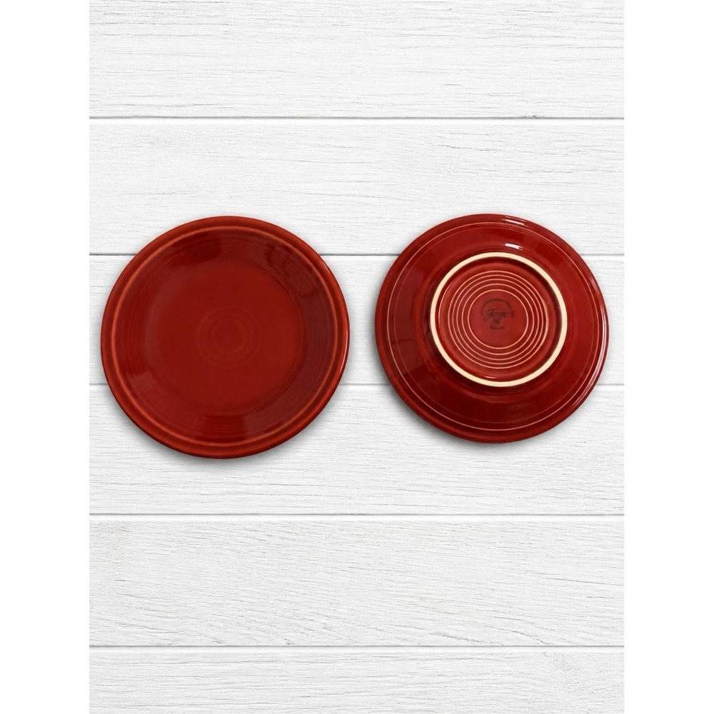 Fiesta Paprika 7.25 Salad Plates Set of 2 Retired 2010 Fiestaware Red Ceramic